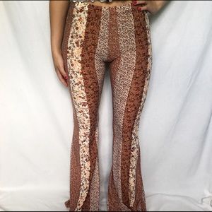 Striped patterned flair pants